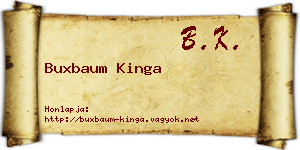 Buxbaum Kinga névjegykártya